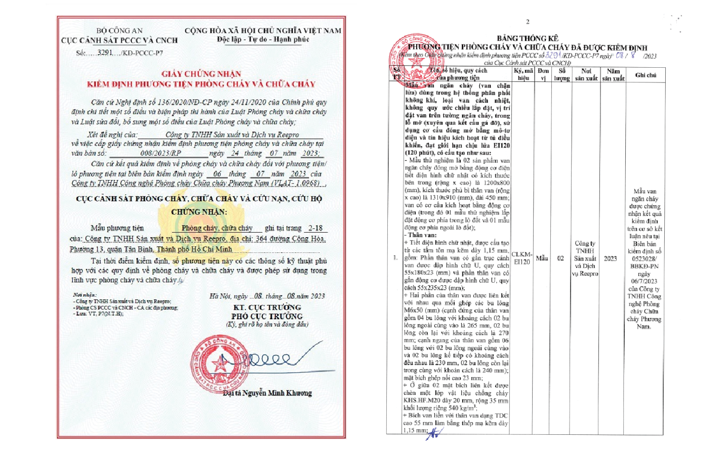 Thử nghiệm khả năng chịu lửa (EI) của Van chặn lửa khói – Điều khiển điện Reetech