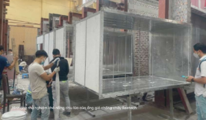 Hình ảnh thử nghiệm khả năng chịu lửa của ống gió chống cháy Reetech